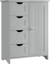 Bathroom Storage Cabinet, Floor Cabinet with 4 Drawers and 1 Adjustable Shelf