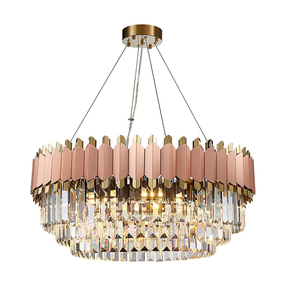 Modern Crystal Chandelier Dining Room Gold Chandeliers ③-Tier Large K9 Crystal