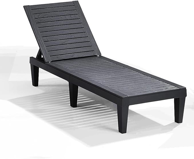 Patio Chairs - Waterproof Outdoor Chaise Lounge Chair, Set of 2 Adjustable Lawn Chairs