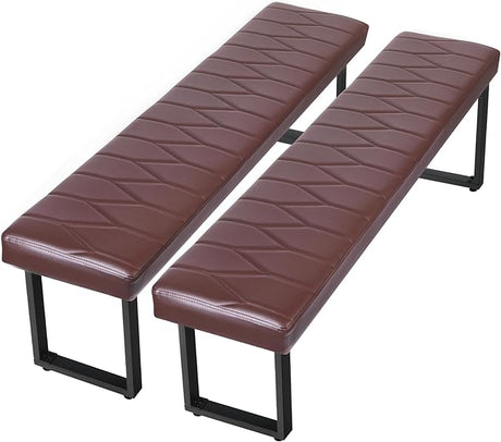 58” Padded Dining Table Bench Pair of 2 for 6-8 Person,