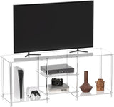 Acrylic 55 Inch TV Stand - 3-Tier Entertainment Center - Clear TV Console Table