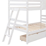 Kids House Bed Bunk Beds, Twin Over Twin Bunk Beds with Roof