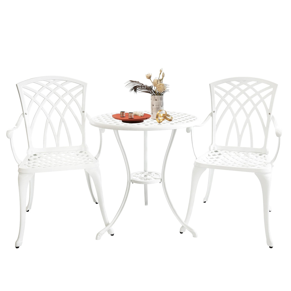 Bistro Table and Chairs Set of 2,Patio Bistro Sets 3 Piece Outdoor with 1.97 Umbrella Hole