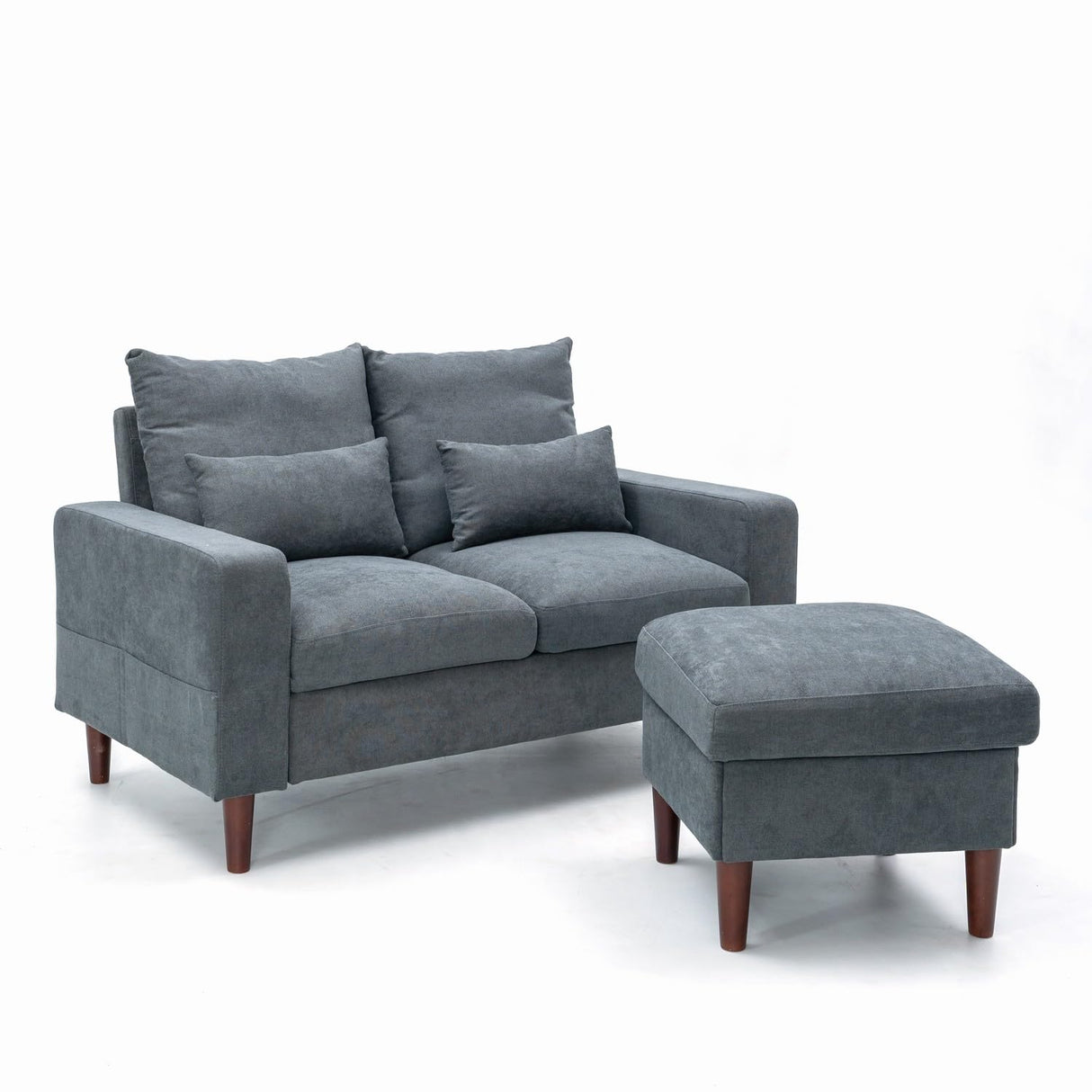 Sectional Sofa Couch L Shape Loveseat Modern Linen Love Seater Home Furniture