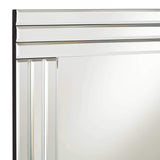 Rectangular Vanity Decorative Wall Mirror Modern Clear Mirrored Glass Layered Overlapping