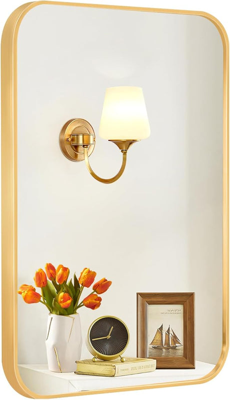 Bathroom Mirror - for Wall Over Sink 12x16in Wall-Mounted Vanity Small Mirrors for Bedroom/Living Room