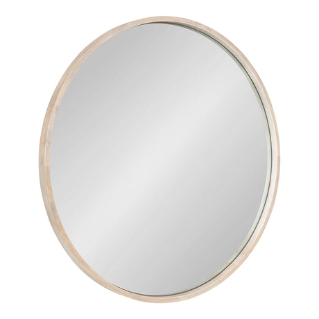 Valenti Farmhouse Round Wall Mirror, 28 inch Diameter, White, Decorative Circle Mirror