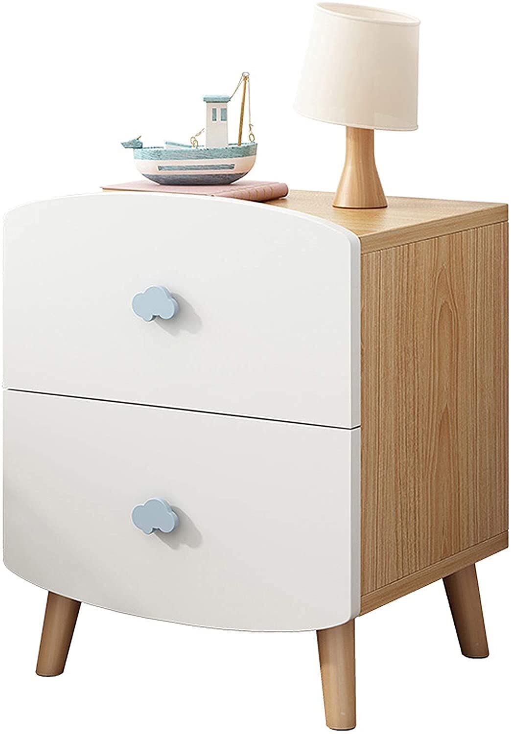 Side Table Bedside Tables Bedroom FurnitureNightstand for Bedroom Wood, Drawer Nordic Sofa Corner Side Table Bedsidestorage cabinets (White)