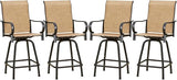 Outdoor Bar Stools Set of 4, 360° Swivel Bar Height Stools