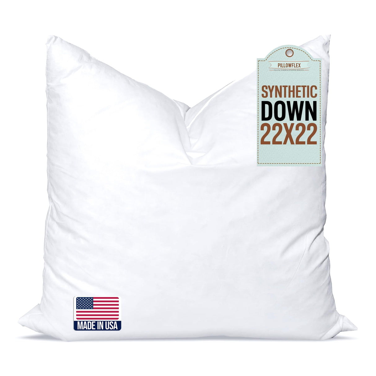 Synthetic Down Pillow Insert - 22x22 Down Alternative Pillow, Ultra Soft Large Square