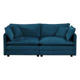 Comfortable Deep Seat Chenille Loveseat, Modern Love Seat 2-Seater Sofa Couch