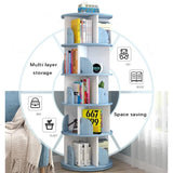 5 Tier Round Rotating Bookshelf, 360° Revolving Bookcase, Floor Rack Simple Bookcase