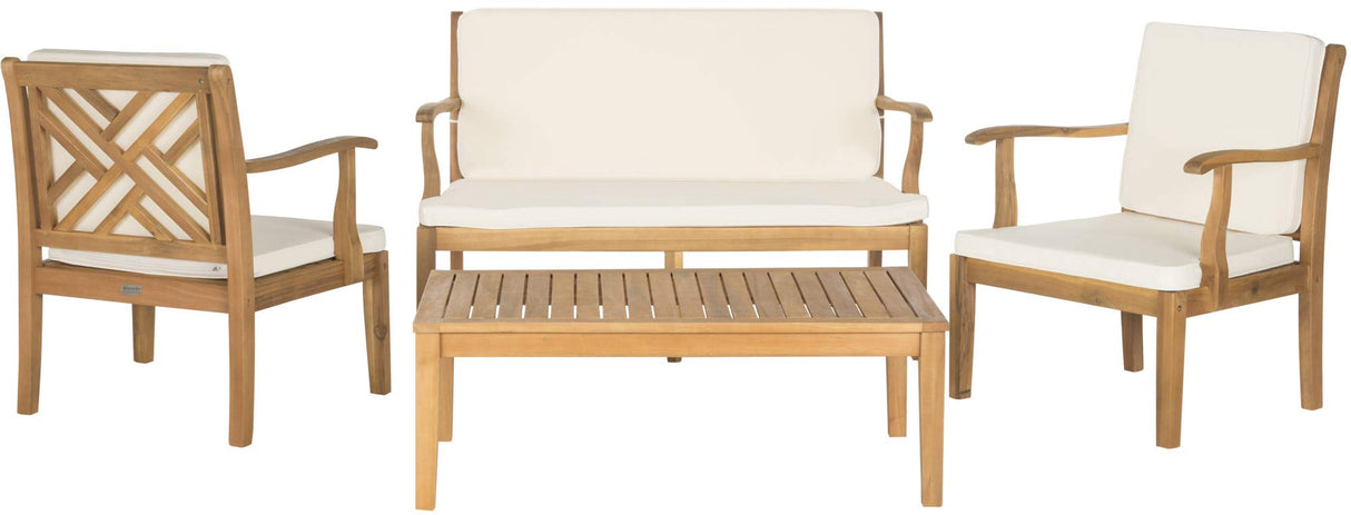 Outdoor Living Collection Bradbury 4-Piece Outdoor Living Set, Natural/Beige
