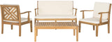 Outdoor Living Collection Bradbury 4-Piece Outdoor Living Set, Natural/Beige