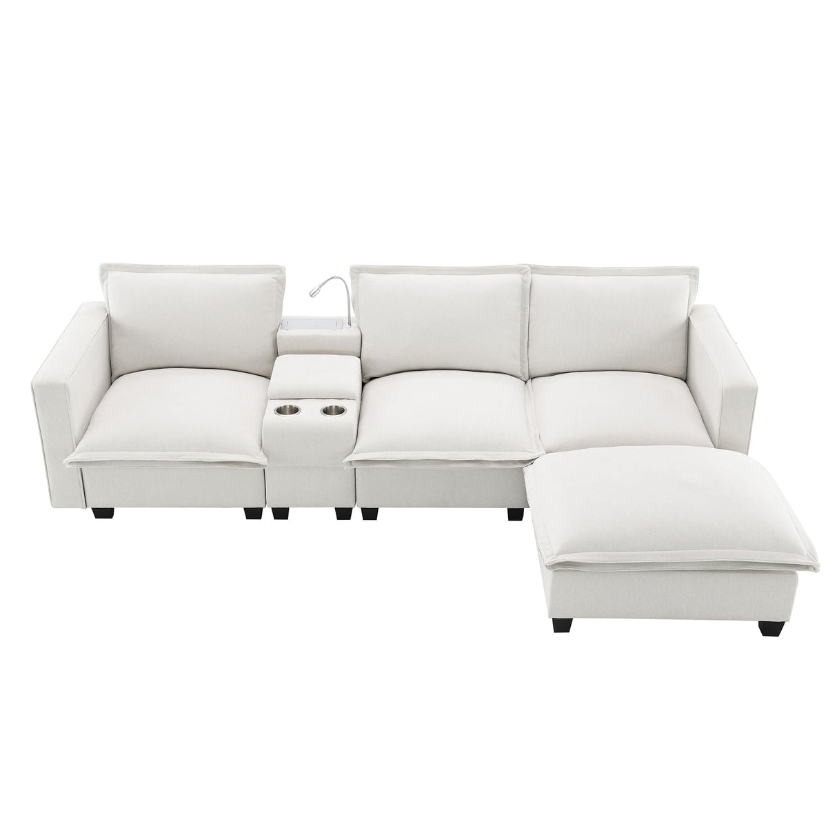Modern Sectional Comfy Cloud Sofa,4 Seat Chenille Modular Couch