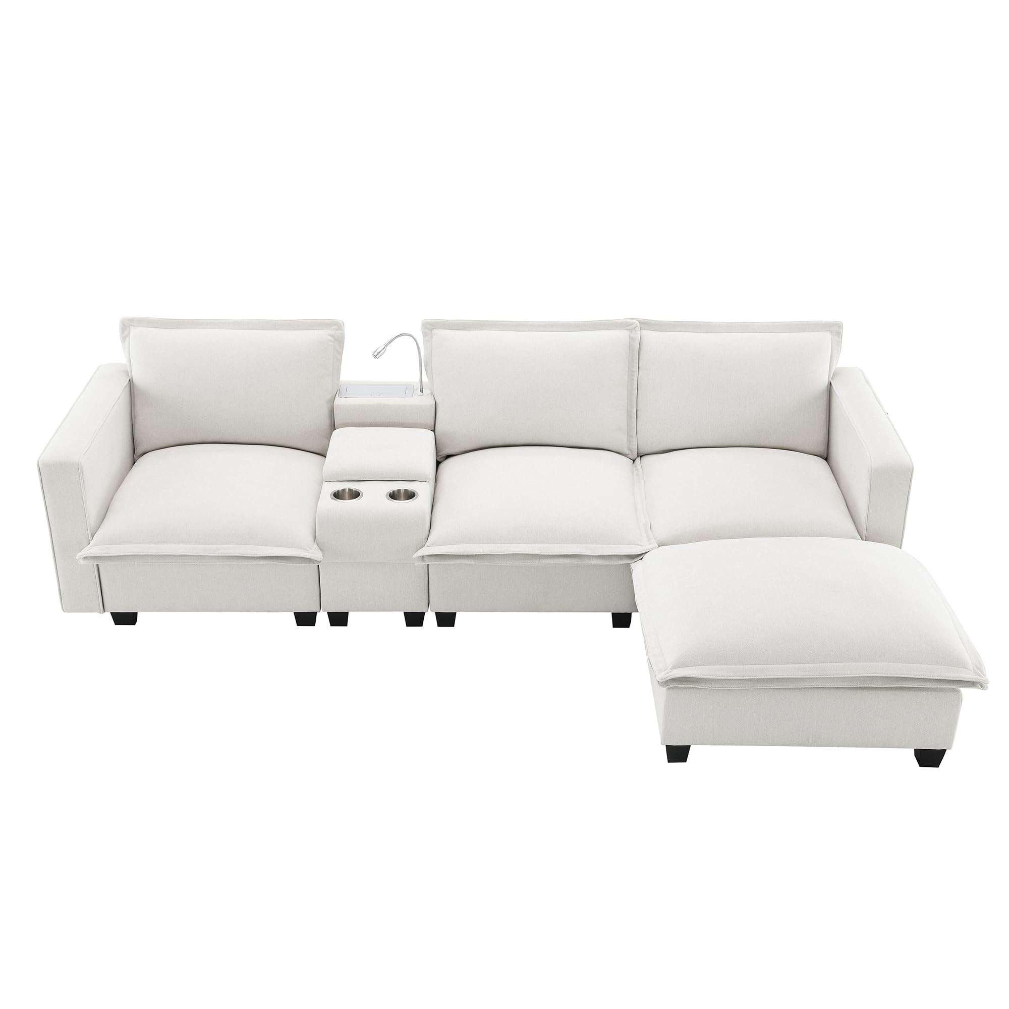 Modern Sectional Comfy Cloud Sofa,4 Seat Chenille Modular Couch