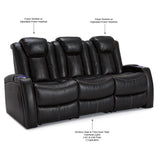 Home Theater Seating - Living Room - Leather Gel - Power Recline - Power Headrests