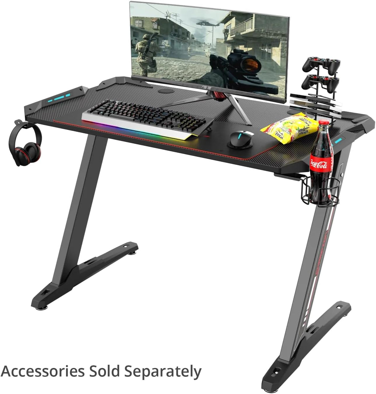 Z1-S Pro Gaming Desk 44.5" Z Shaped Home Office PC Computer Desks Gamer