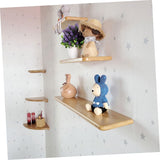 2 Pcs Wall Shelves Wall Bamboo Rack Storage Shelves Book Storage Racks