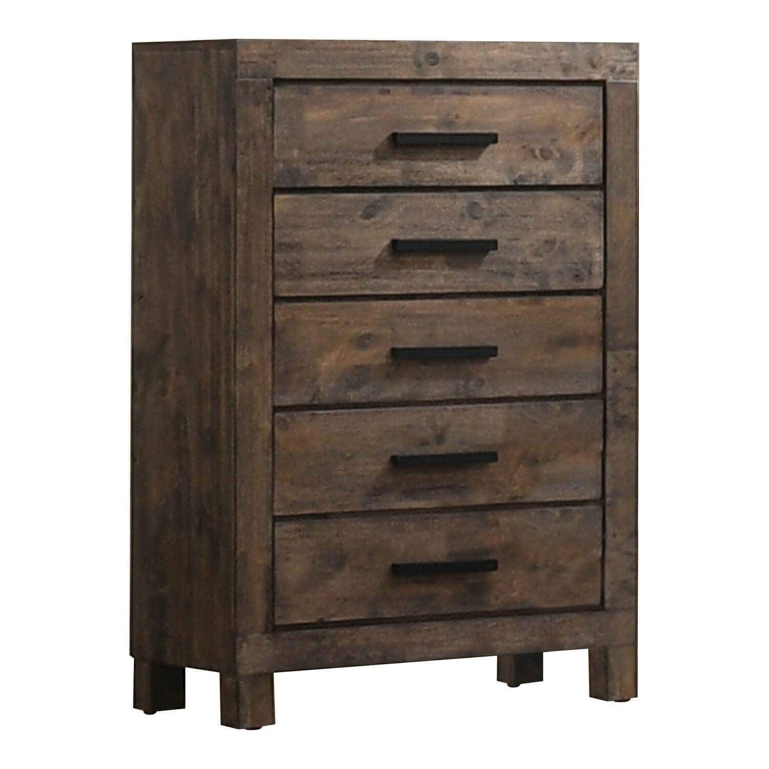 Storage Wooden Chest with 5 Drawers and Grain Details