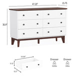 6-Drawer Double Dresser with Wide Drawers,White Dresser for Bedroom