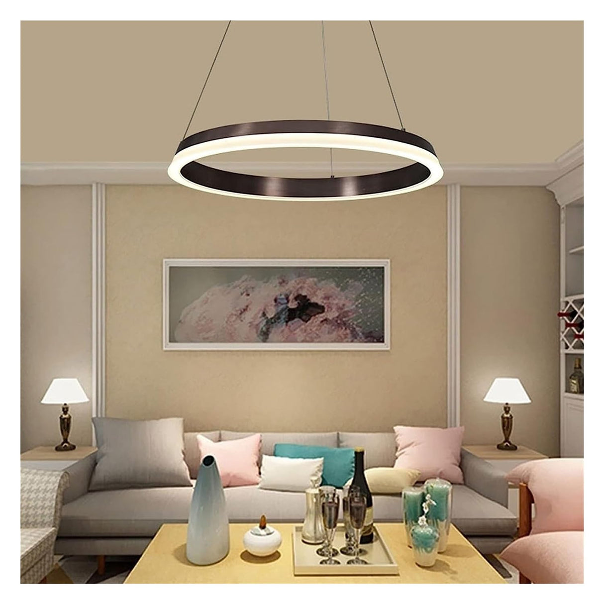 ModernChandelier, Chandelier Led Chandelier Modern Round Sdimming Lights Creativity Restaurant