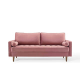 Valour Performance Velvet Upholstered Tufted Sofa, Dusty Rose