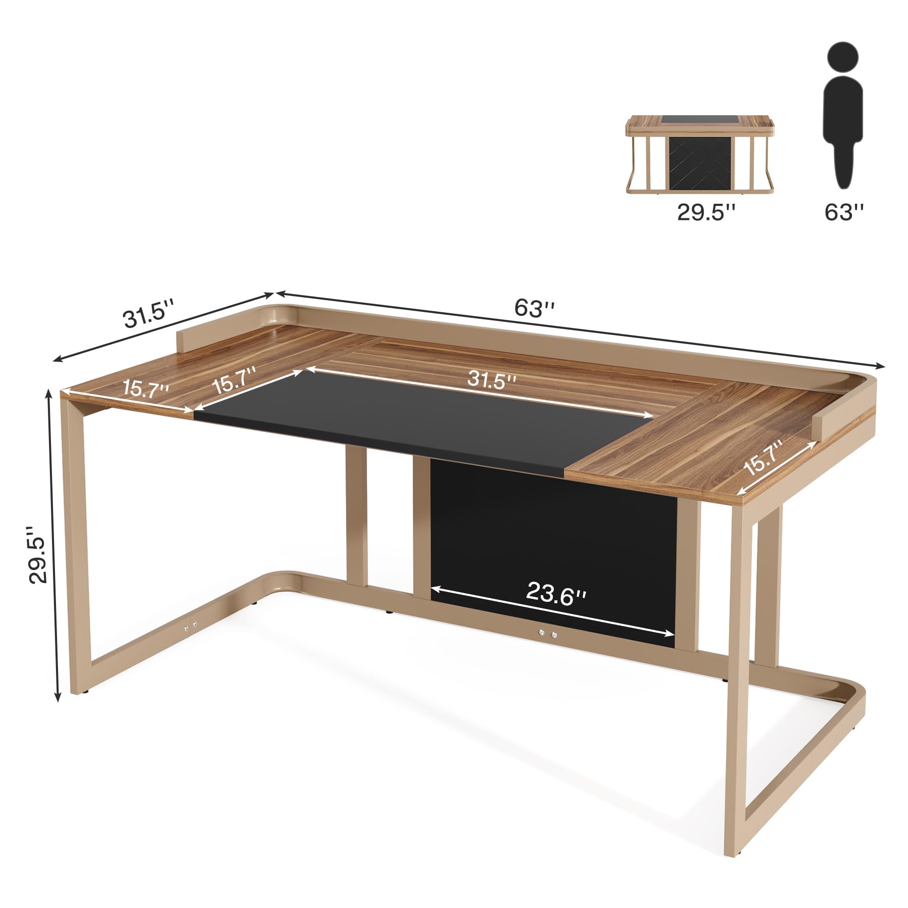 63 x 31.5 inch Large Office Desk Computer Table Study Writing Desk Workstation