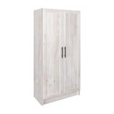 Elite Storage Cabinet, 16.75" D x 32" W x 65" H, Washed White