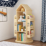 Bookshelf 360 Display Floor Standing Bookcase Storage Rack Children's Bookshelf, Wood