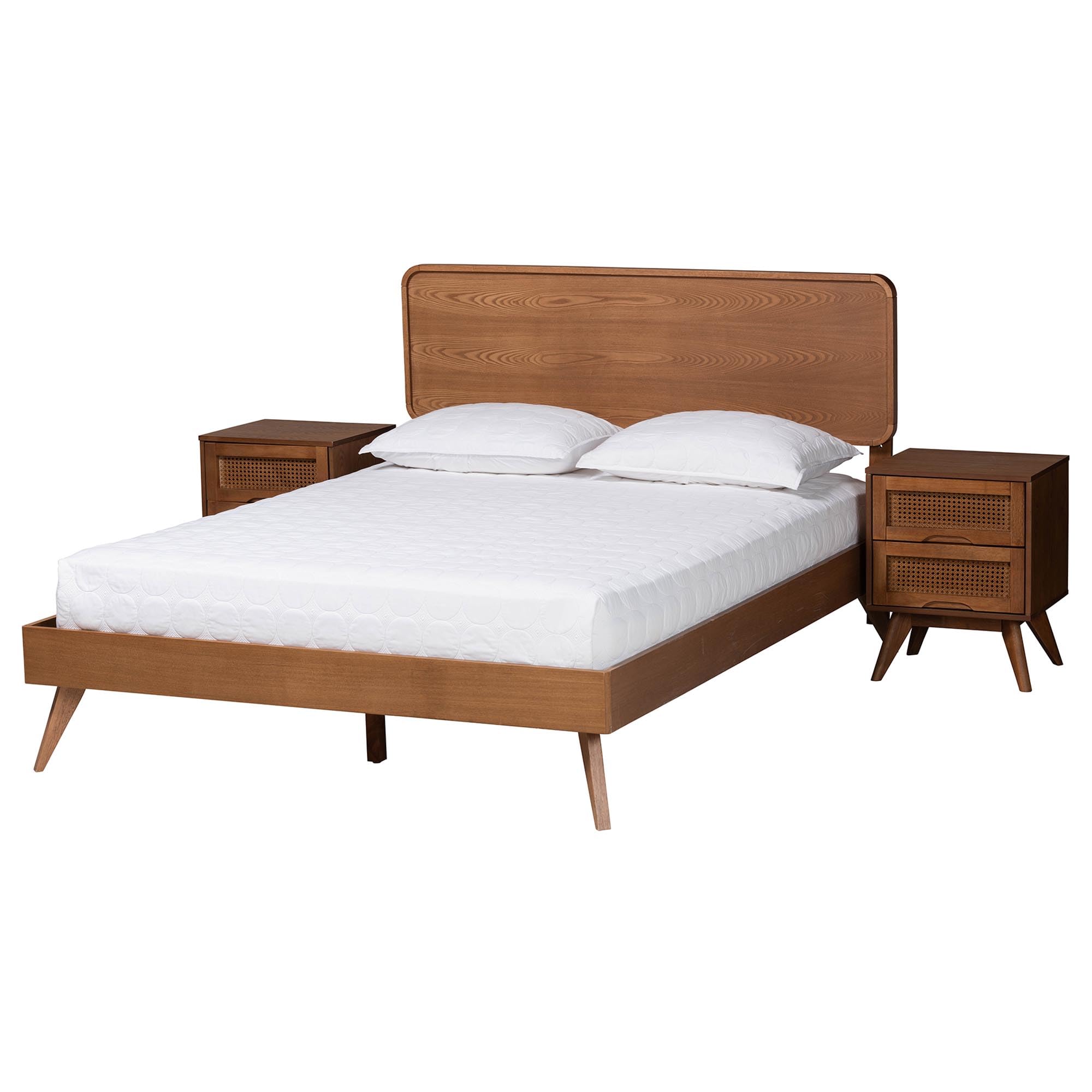 Demeter Bedroom Set, 3-Piece, Queen, Walnut Brown