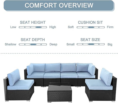 Outdoor Patio Furniture Set All-Weather Sectional Sofa Outside Couch