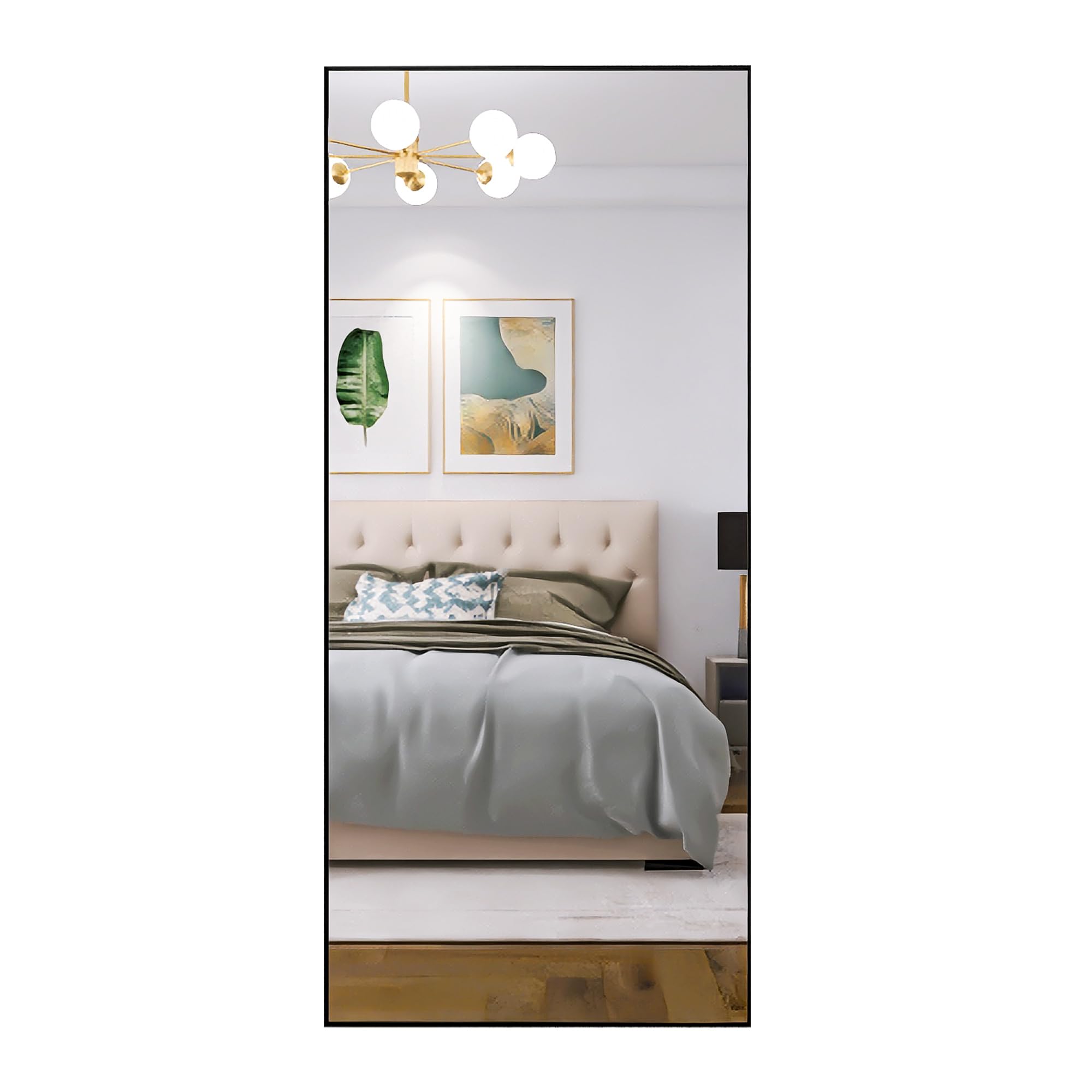 Round Mirror, Black Round Mirror 24 inch, Round Wall Mirror Metal Frame,