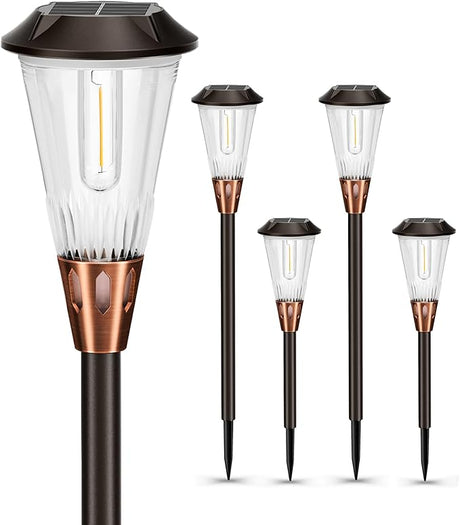 Solar Pathway Lights Outdoor 8 Pack, Bright Solar Lights Outdoor Garden 2-Color