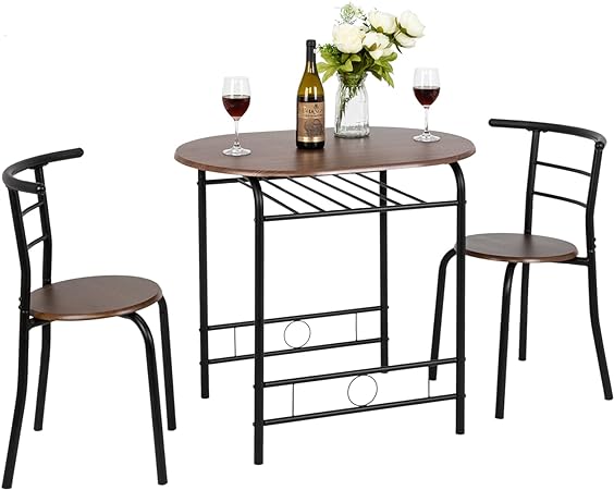 3 Piece Dining Set,Small Kitchen Table Set for 2,Breakfast Table Set for 2