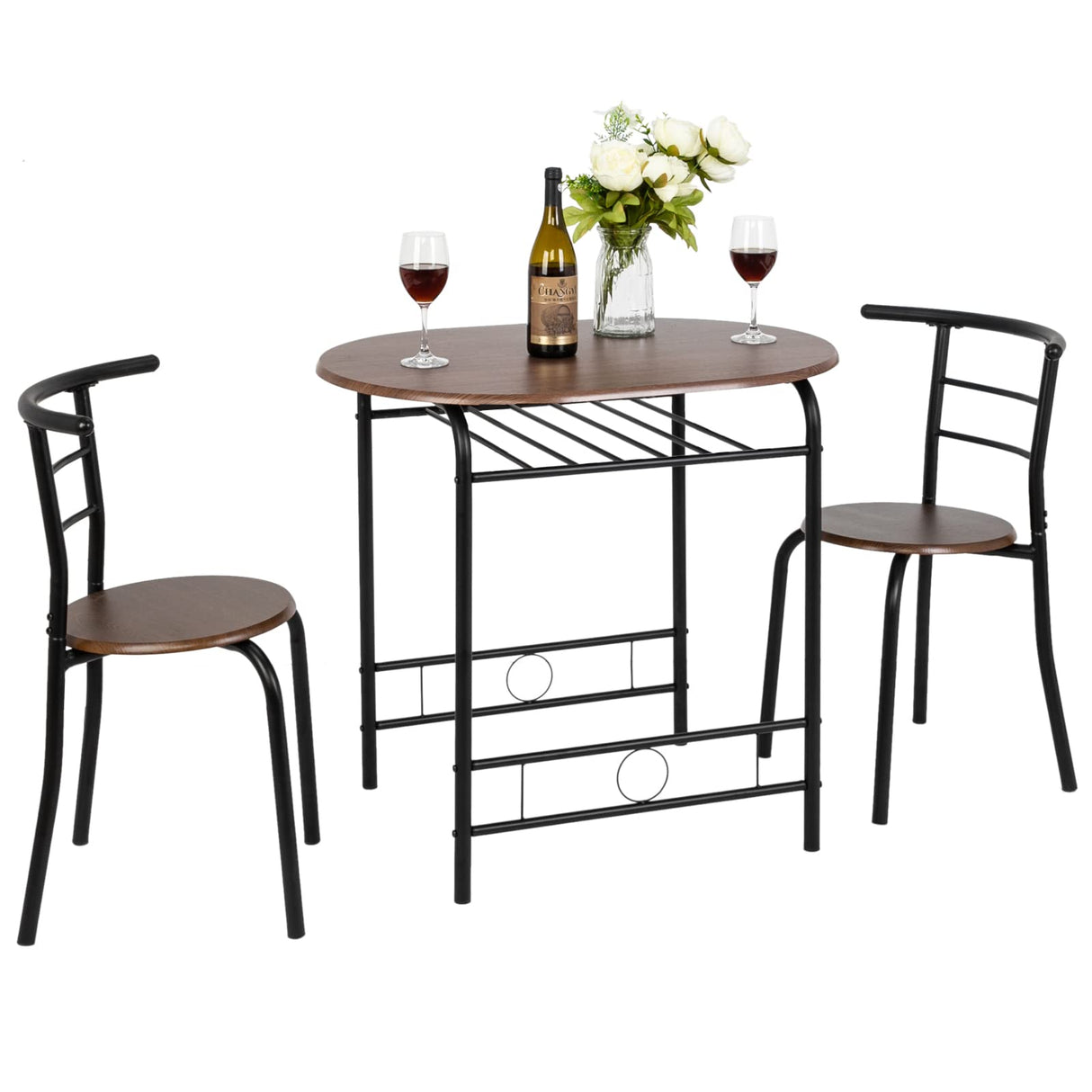 3 Piece Dining Set,Small Kitchen Table Set for 2,Breakfast Table Set for 2