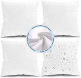 4 Pack Outdoor Pillows Waterproof Inserts, 18x18 Inch Outdoor Pillow Inserts