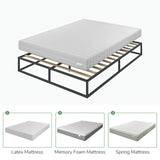 Metal Platform Bed Frame, Wood Slat Support, No Box Spring Needed, Easy Assembly