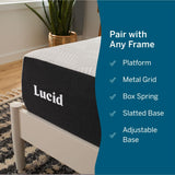 LUCID 10 Inch Memory Foam Mattress - Medium Feel - Infused with Bamboo Charcoal and Gel - Bed in a Box - Temperature Regulating - Pressure Relief - Breathable - Full Size