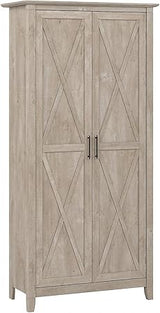 Key West Tall Storage Cabinet with Doors in Cape Cod Gray