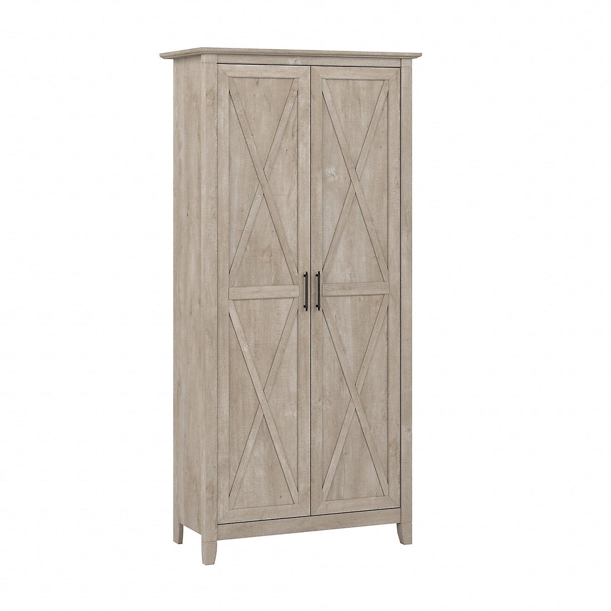 Key West Tall Storage Cabinet with Doors in Washed Gray