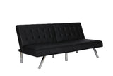 Emily 71 Inch Futon Sofa Bed, Armless Upholstered Couch Sleeper with Tufted Back and Seat