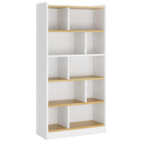 72 Inch Tall White Bookcase, Modern Cube Bookshelf 6 Tier Bookcases, Large Open Display Shelf Storage Organizer for Living Room, Home Office, Library, Bedroom, White and Brown