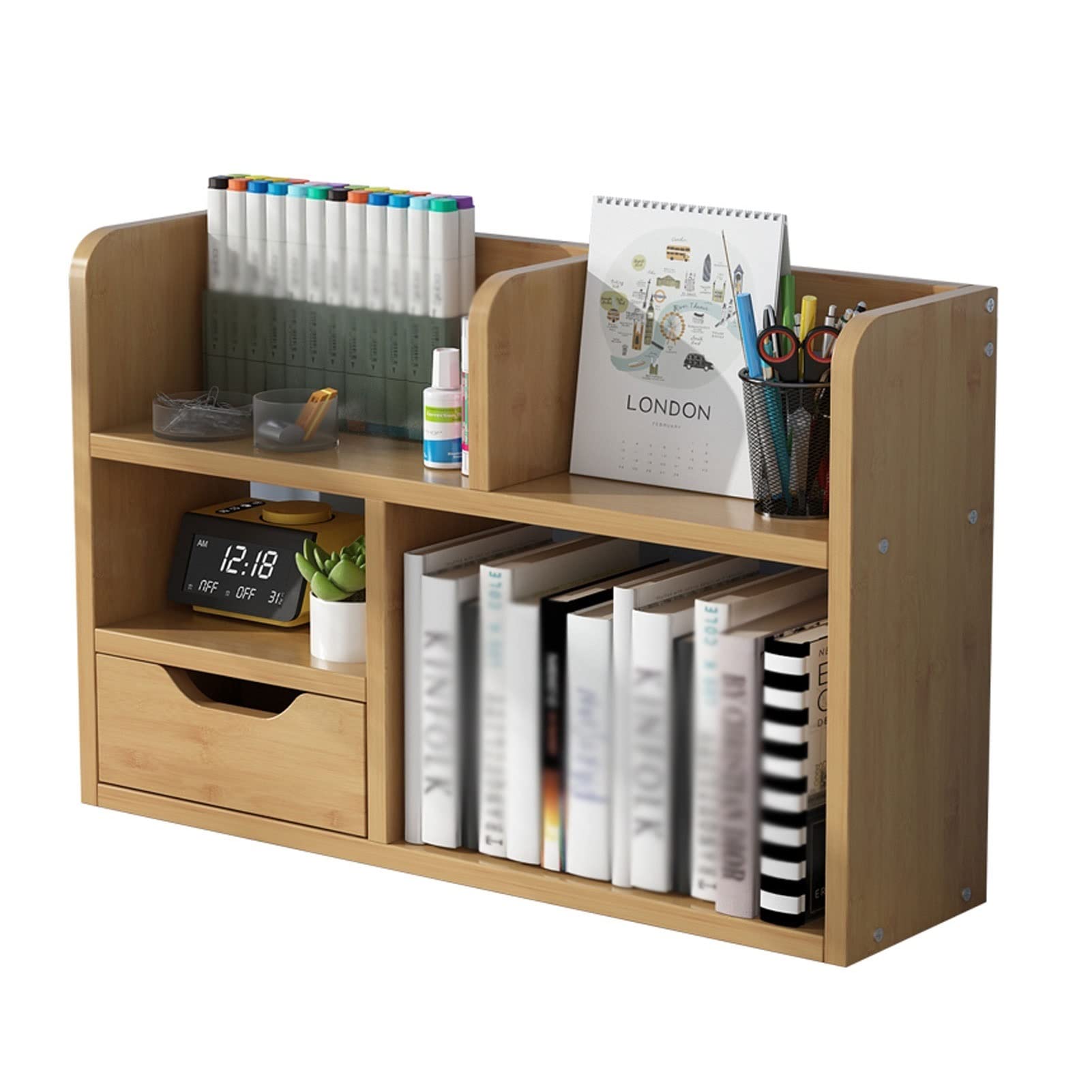 Small Bookcase Desktop Bookshelf Bookcase Drawer Type Bookshelf Office Desktop Storage Rack Display Rack Book Shelves