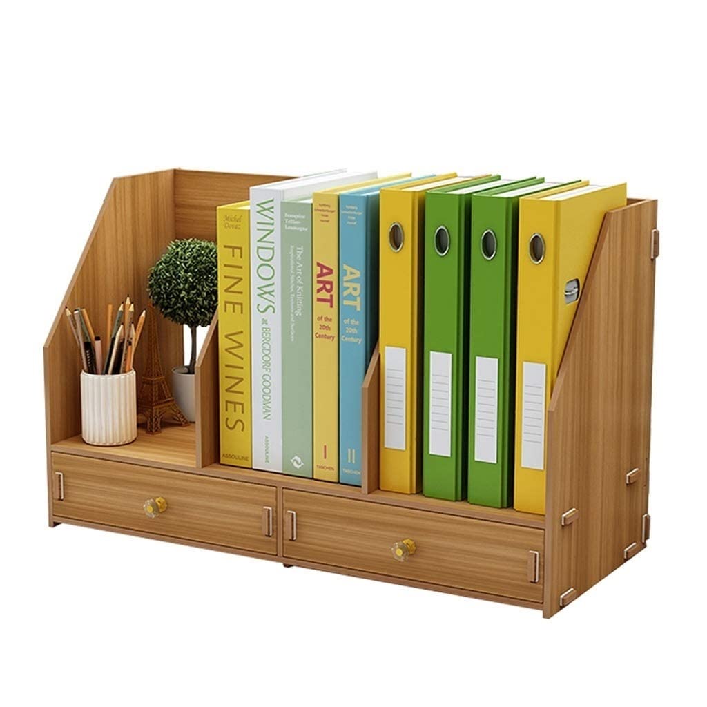 Bookshelf File Rack Simple Wooden Bookshelf Information Desktop Creative Office Multi-Layer Shelf