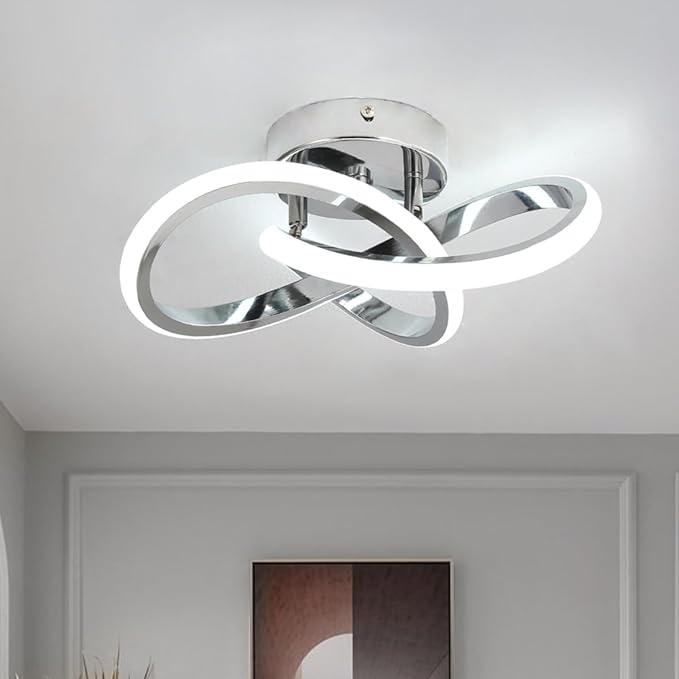 Hallway Light Acrylic Modern LED Ceiling Light Fixtures Cool White 6000K Close to Ceiling Lights for Bedroom