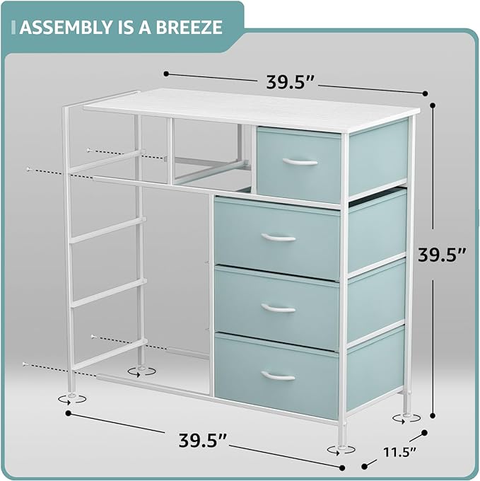 Dresser with 9 Drawers - Furniture Storage Chest for Kid’s, Teens, Bedroom, Nursery