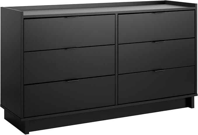 Sonoma Bedroom Furniture: Black Double Dresser for Bedroom, 6-Drawer Wide Chest of Drawers