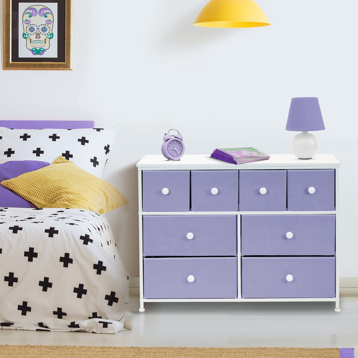 Fabric Dresser for Kids Bedroom - Chest of 8 Drawers, Storage Tower, Clothing Organizer,