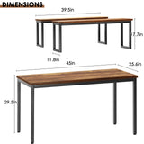 Kitchen Table Set with 2 Benches, Dining Table Set for 4, 3 Piece Dining Room